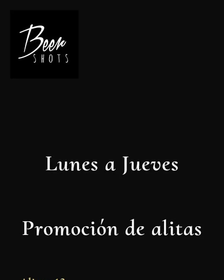 Menú digital de Beer’s Shots visto en el celular