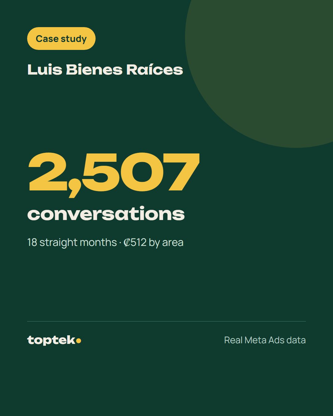 Luis Bienes Raíces: campaigns by area